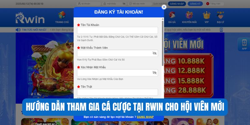 Hướng dẫn tham gia cá cược tại RWIN cho hội viên mới